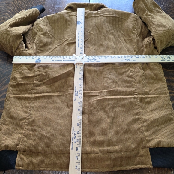 Men's Corduroy Bomber Jacket with Sherpa Collar - Brown - 2XL - Picture 8 of 11